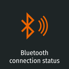 Die Bluetoothverbindung kannst du in den Ansichten des DVISION Head-Up Displays selbst an- und abwählen. ICON Bluetooth Connection Status