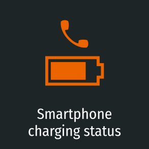 Ob dein Smartphone noch die volle Ladung hat, siehst du in deinem DVISION Head-Up Display. ICON Smartphone Charging Status