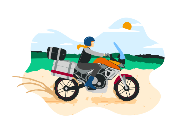 Die EXPLORER-Ansicht wartet unter anderem mit einem integrierten Kompass für deine Motorradabenteuer auf. Mit der EXPLORER-Ansicht des DVISION können Motorradfahrer die Welt entdecken.