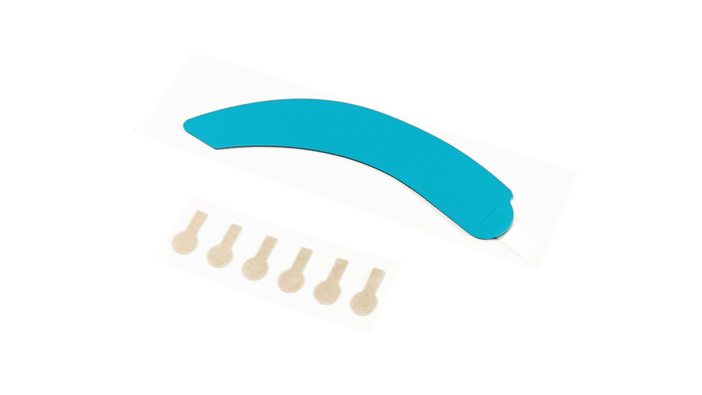 the DVISION helmet adapter is attached to the helmet with adhesive pads. Adhesive pads for DVISION helmet adapter with tabs